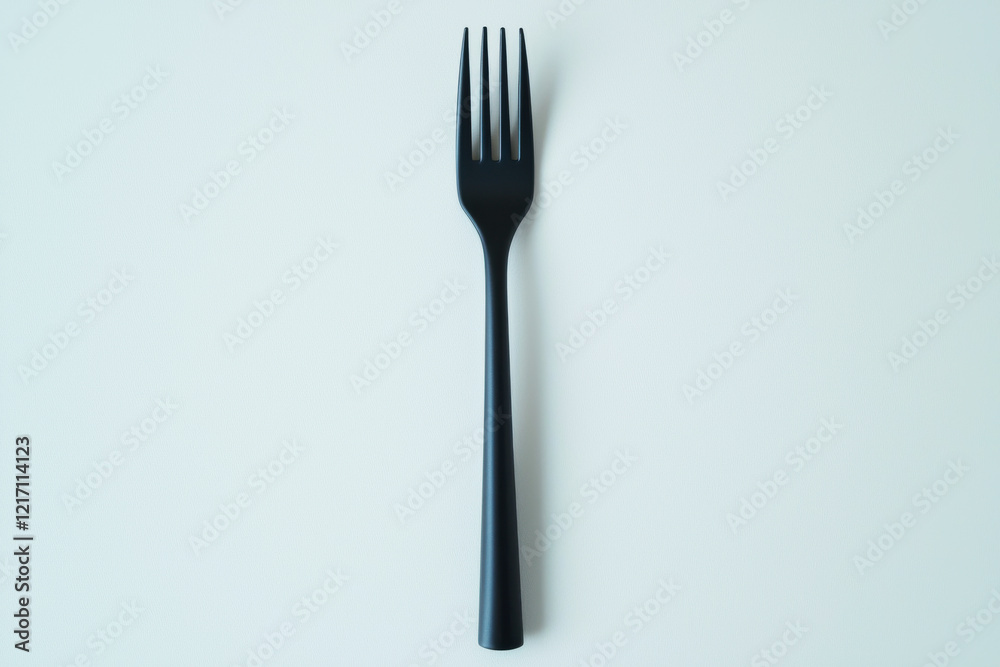 Sleek dining fork with tapered tines and matte finish on a white background emphasizing minimalist design and sharpness Sleek dining fork with tapered tines and matte finish on a white background emphasizing minimalist design and sharpness