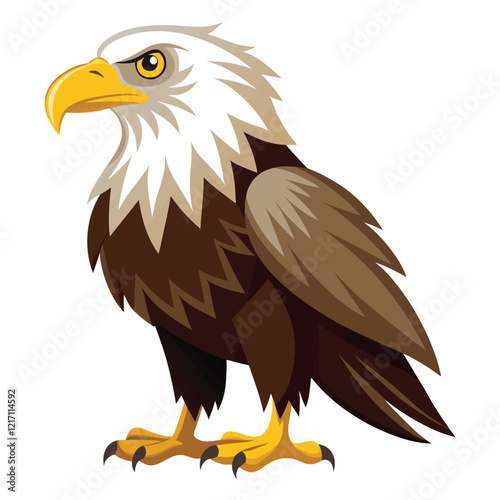 Photo of  eagle with two leg  flying isolated on white background