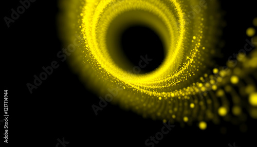 Golden spiral, glittering particles, cosmic swirl, abstract fractal, black background, shimmering gold dust, celestial elegance, intricate pattern, mystical energy, magical vortex, starry night, galac photo