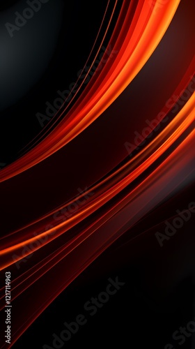 digital technology red and orange abstract lines poster background