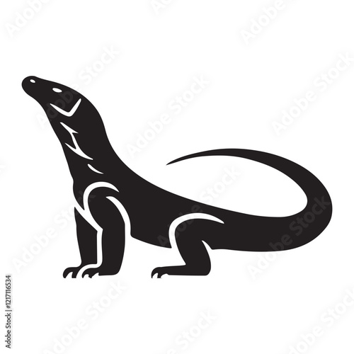 Komodo Dragon Silhouette Illustration Vector Graphic Art