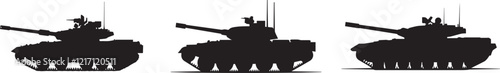 Silhouette of a military tank in a Republic Day parade vector silhouette