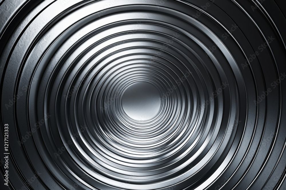 Obraz premium Sleek metallic radial gradient background showcasing modern industrial design with polished tones and depth