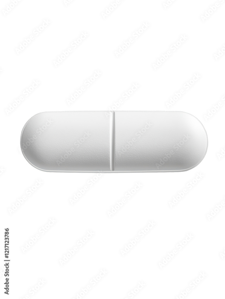 Isolated White Oblong Pill Tablet Isolated White Oblong Pill Tablet