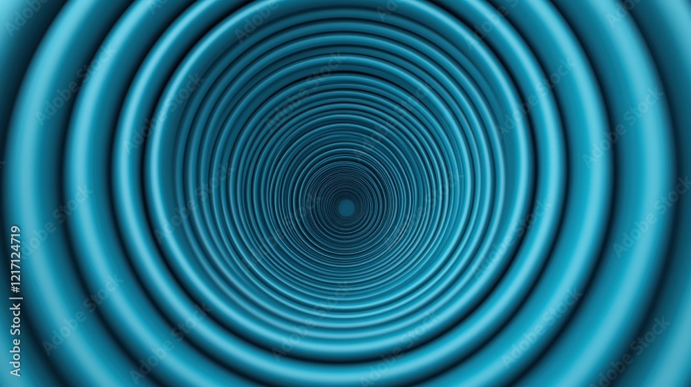 Abstract Circular Waves in Vibrant Turquoise Color Depth Perspective Abstract Circular Waves in Vibrant Turquoise Color Depth Perspective