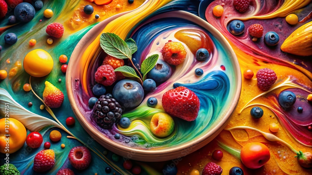 Fototapeta premium Vibrant Abstract Food Background - Colorful Culinary Art