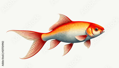 Goldfish swimming in clear water