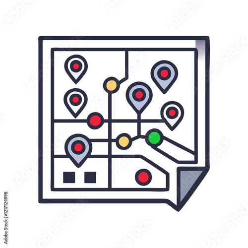 Site map illustration with location markers, essential for navigation and planning