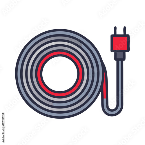 Electrical cable spool with a red plug