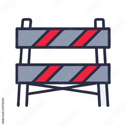 Scaffolding plank icon with red and gray design, essential component for construction safety