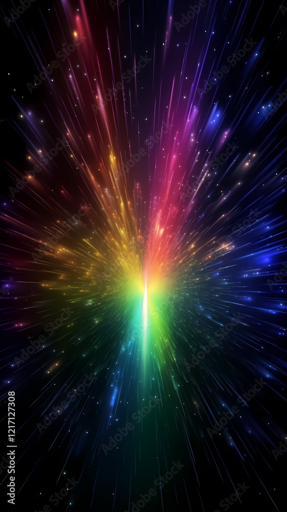 Fototapeta premium digital technology rainbow color abstract aurora poster background