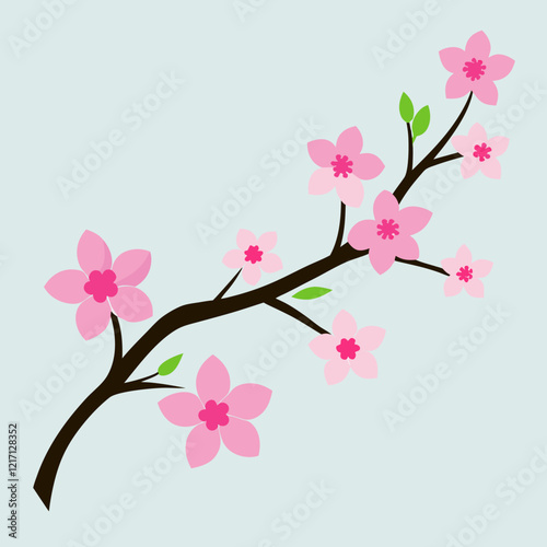 cherry blossom branch Vector Illustrator Artwork