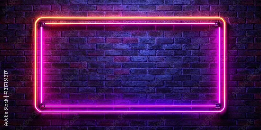 Vibrant Purple Neon Frame Border Glowing Background - Stock Photo Vibrant Purple Neon Frame Border Glowing Background - Stock Photo