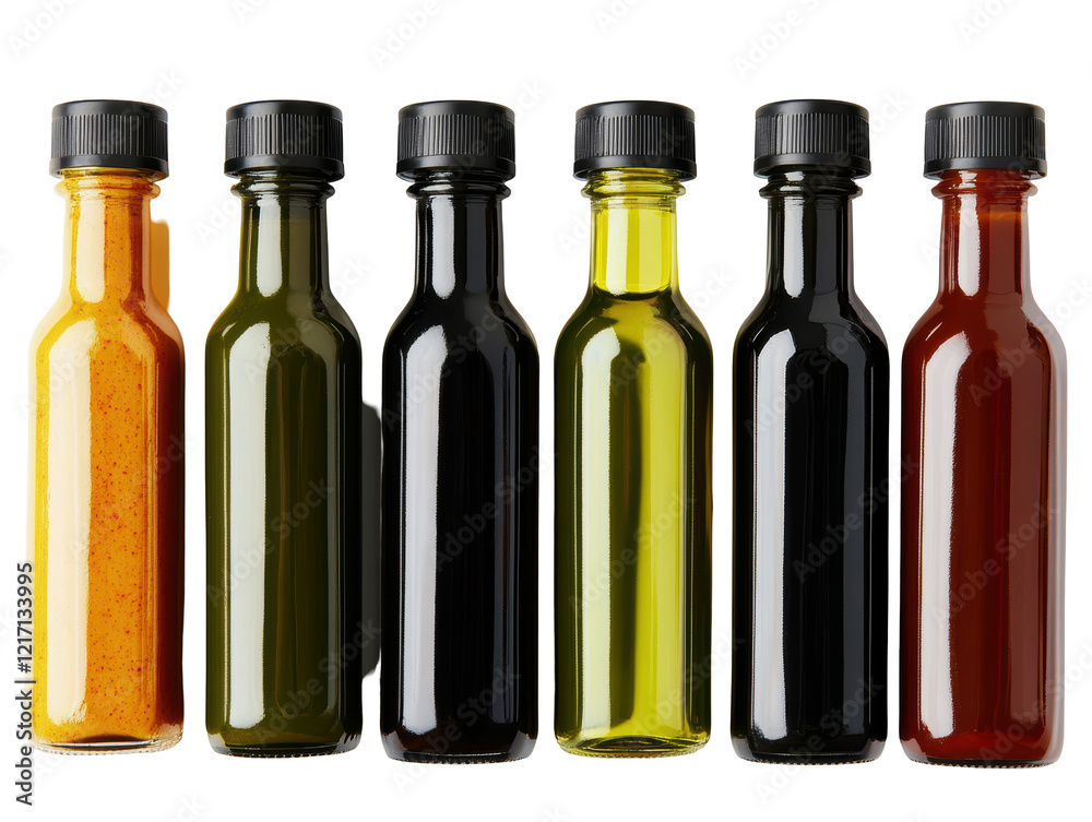Isolated Variety of Sauce Bottles Isolated Variety of Sauce Bottles