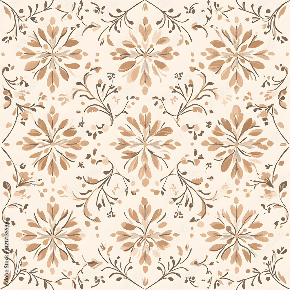 Fototapeta premium Collection of Tile Patterns Featuring Intricate Geometric and Floral Motifs, Hand-Drawn Doodles, and Traditional Ethnic Designs in Muted and Vibrant Color Palettes