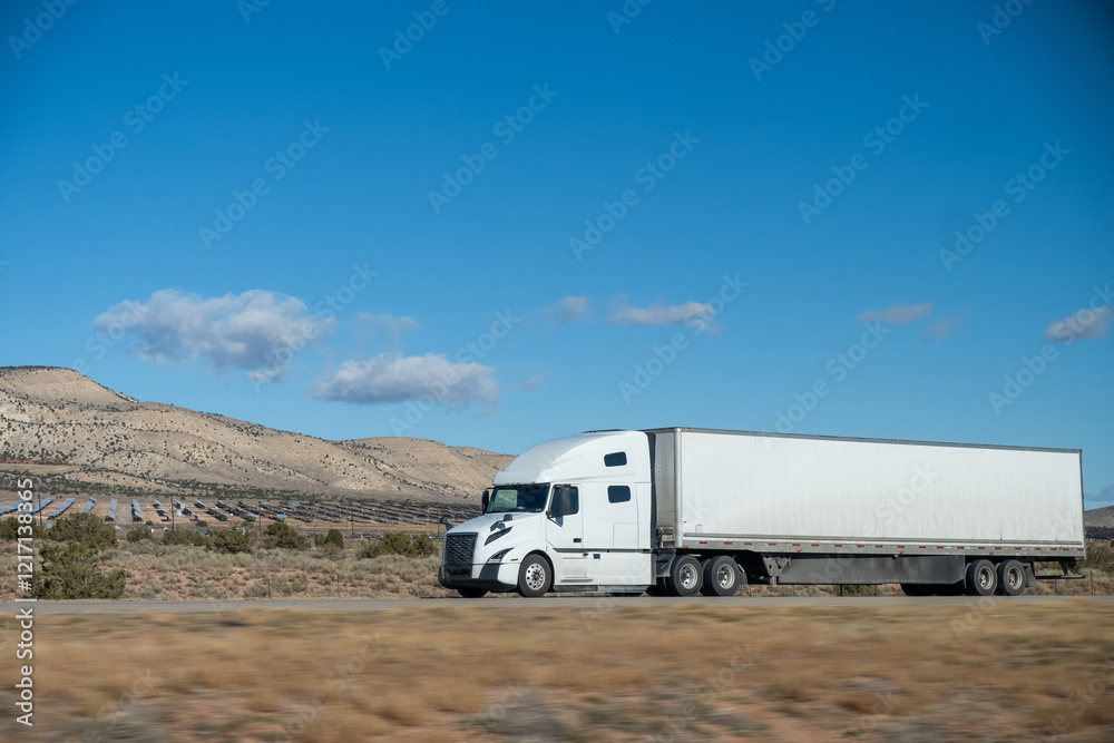Semi Truck on Highway, Trucking in Utah, USA
Semi Truck on Highway, Trucking in Utah, USA
