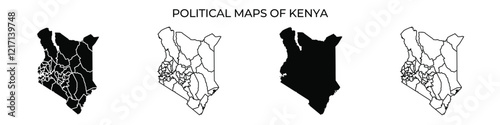Different political maps of Kenya illustrate the countrys geographical divisions and administrative boundaries. Each map presents unique details concerning regions and counties.