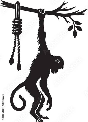 monkey silhouette victor design with white background. 