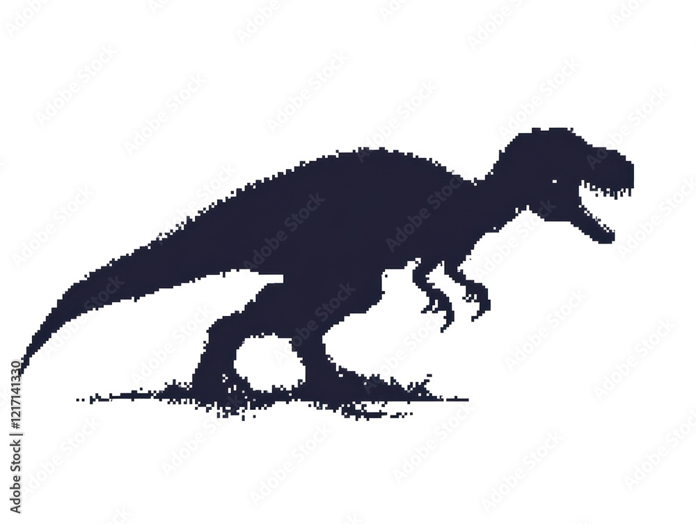 Obraz premium Isolated Pixelated Dinosaur Silhouette