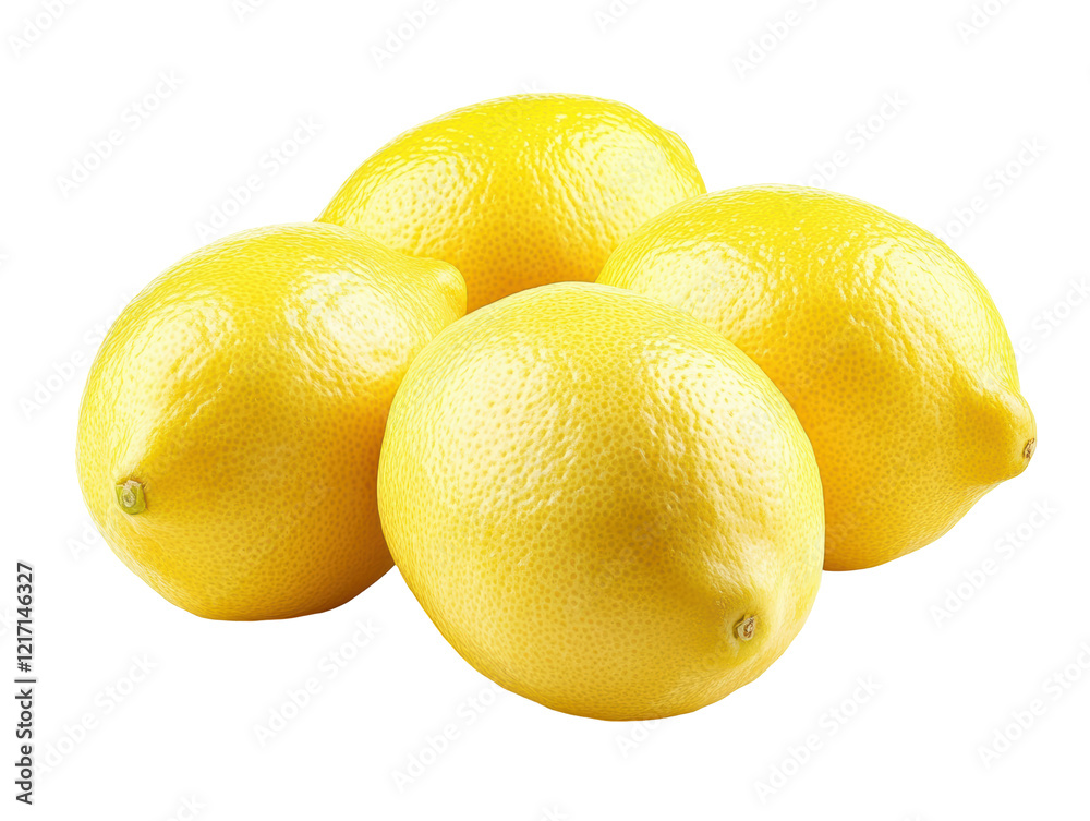 Isolated Four Fresh Yellow Lemons Isolated Four Fresh Yellow Lemons