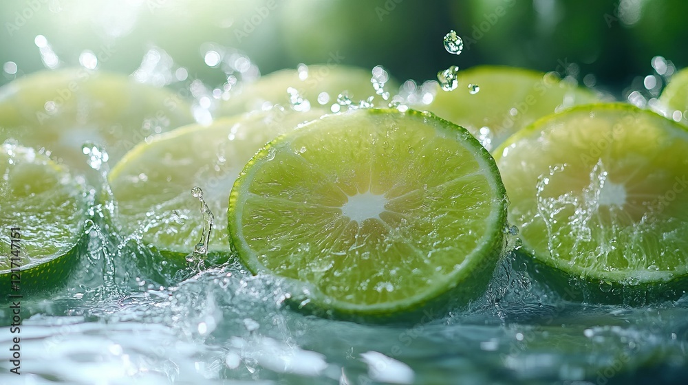 Vibrant Limes Floating in Clear Water Creating Refreshing and Invigorating Scene with Bright Green Citrus Fruits Highlighting Natural Freshness and Cleanliness Perfect for Culinary and Beverage Uses Vibrant Limes Floating in Clear Water Creating Refreshing and Invigorating Scene with Bright Green Citrus Fruits Highlighting Natural Freshness and Cleanliness Perfect for Culinary and Beverage Uses