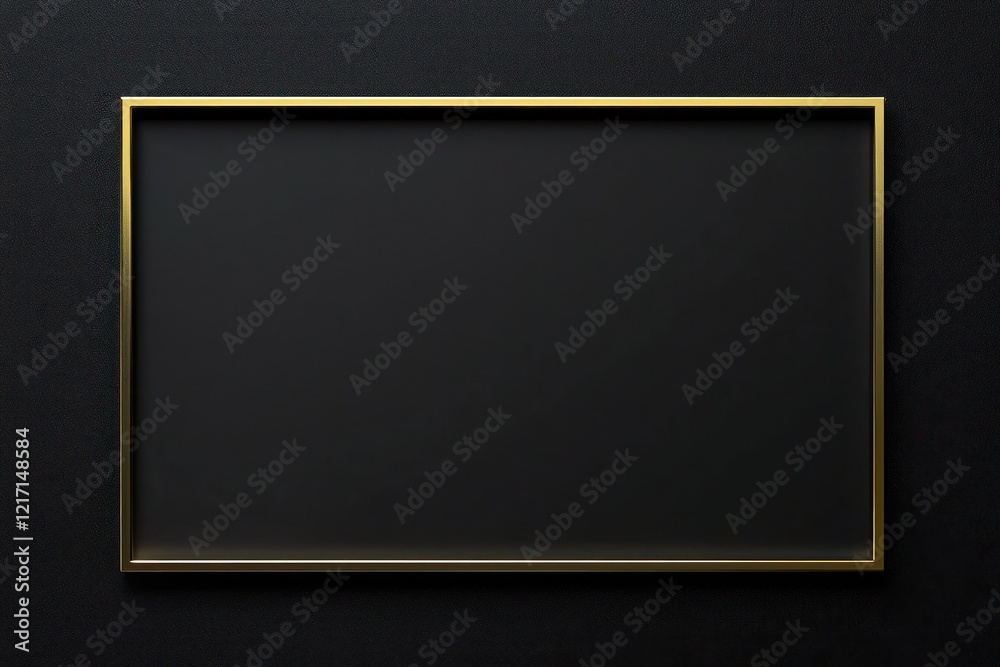 Isolated sleek black frame with matte gold borders on gradient. Isolated sleek black frame with matte gold borders on gradient.