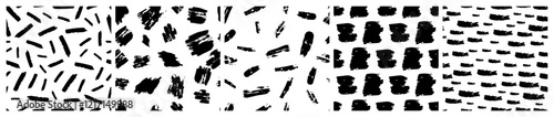 Set of seamless patterns with scribble smears