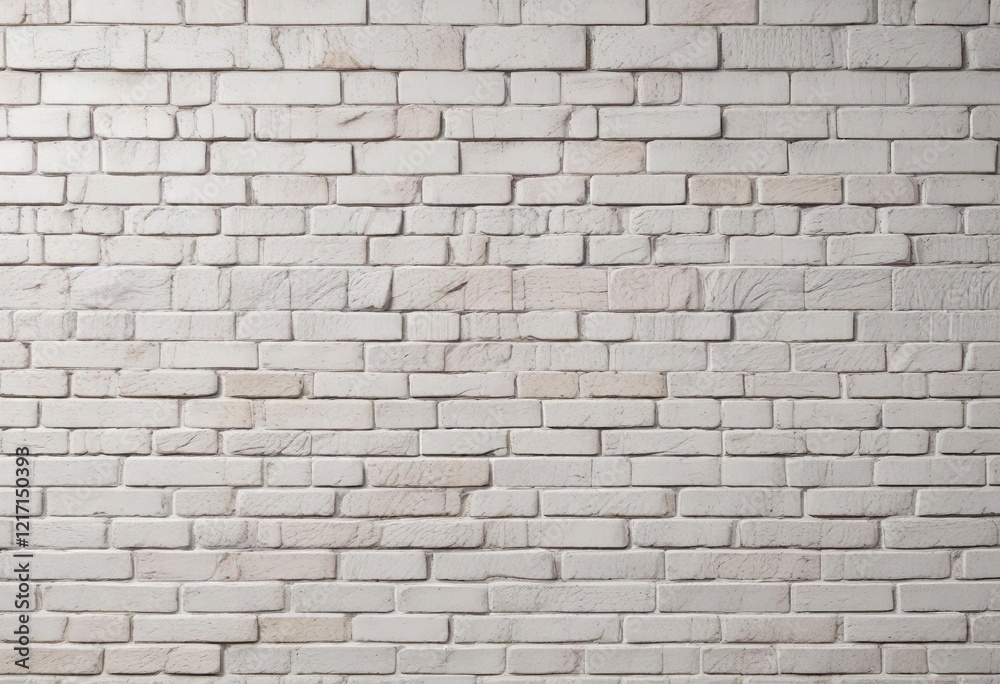 Naklejka premium Brick wall texture with a seamless pattern of white bricks creating a unique and modern background for various images, white brick wall, minimalist decor