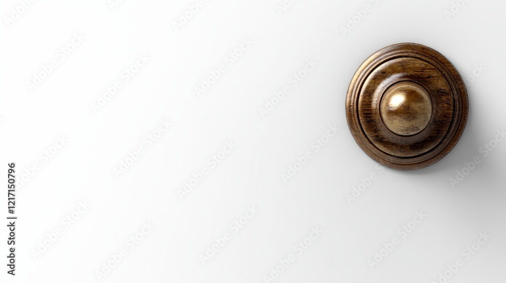 Elegant Brass Knob on White Background. Close up View of Decorative Furniture Hardware Elegant Brass Knob on White Background. Close up View of Decorative Furniture Hardware