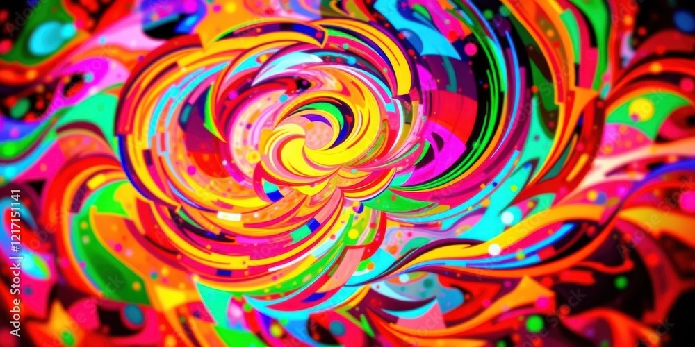 Fototapeta premium Abstract Swirling Vortex of Vibrant Hues and Dynamic Shapes