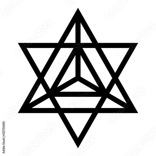 Star tetra Sacred geometry symbol icon black color vector illustration image flat style