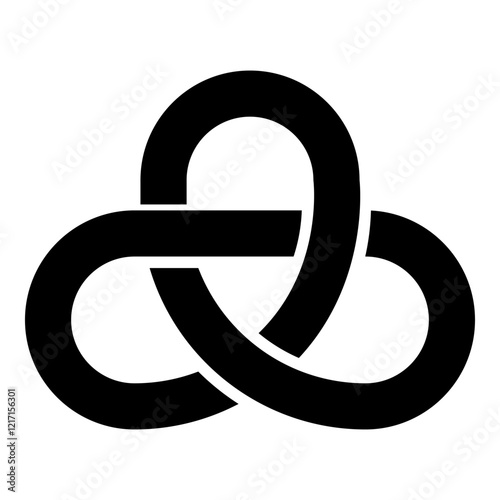 Gordian knot Sacred geometry symbol icon black color vector illustration image flat style