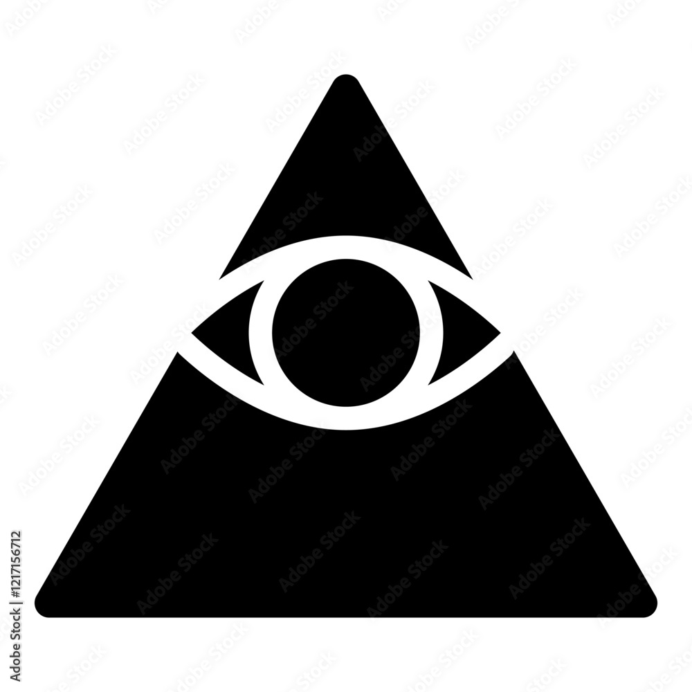 custom made wallpaper toronto digitalKao Give all seeing eye in pyramid inside triangle Illuminati symbol Masonic icon black color vector illustration image flat style