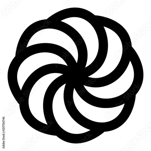 Armenian Arevakhach Neo paganism symbol sunny cross solar mythology Hetanism Armenian neo powder heathenism Eternity sign pumpkin icon black color vector illustration image flat style
