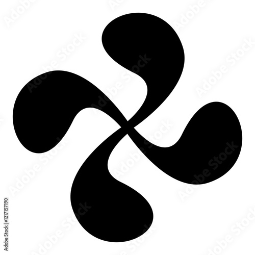 Basque Cross Lauburu Lauborou Eusko icon black color vector illustration image flat style