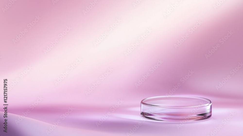 Pink Silk and Glass Display: A pristine, clear glass cylinder sits elegantly on a soft, pink silk fabric, creating a minimalist yet luxurious backdrop ideal for product displays or presentations. Pink Silk and Glass Display: A pristine, clear glass cylinder sits elegantly on a soft, pink silk fabric, creating a minimalist yet luxurious backdrop ideal for product displays or presentations.