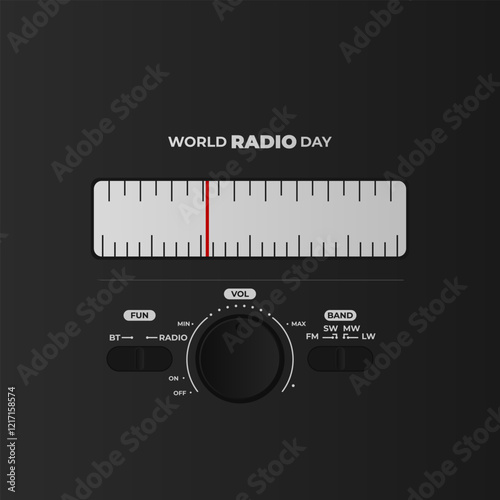 World Radio Day creative design for social media post, poster 3D Illustration