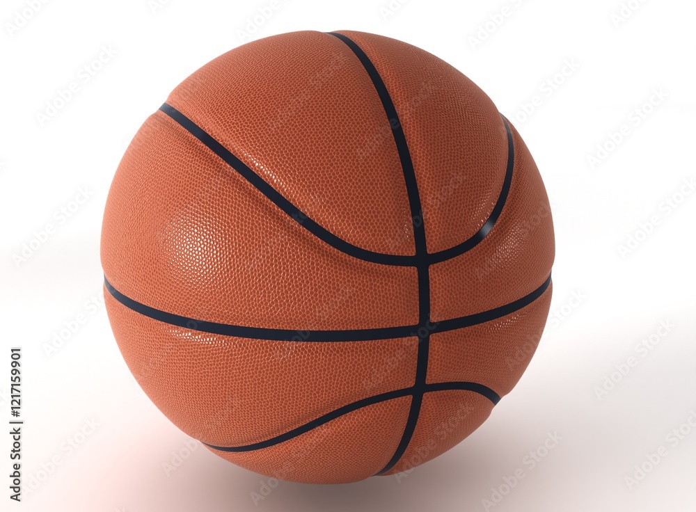 Fototapeta premium Basketball isolated on white background. Standard orange basket ball. Perfect for sports advertising 