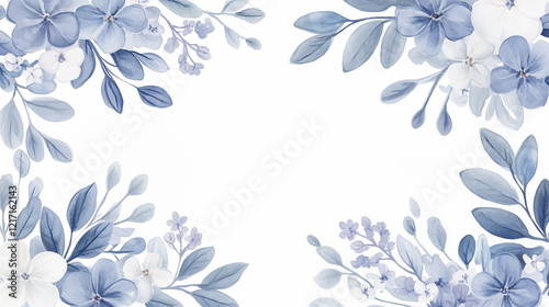 Beautiful floral frame of lilac branches, in the center a place for text, watercolor illustration
