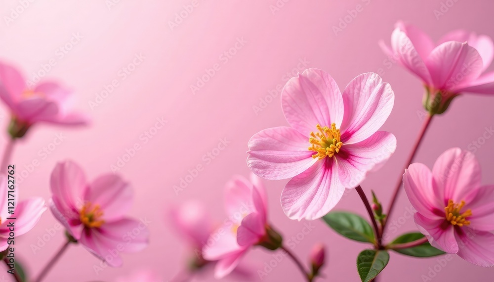 delicate primrose petals on a soft pink background, garden, blossoms delicate primrose petals on a soft pink background, garden, blossoms