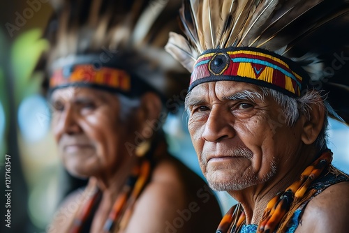 An Indigenous culture portrait Senior men and women photo