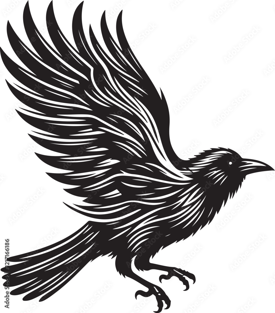 Obraz premium crow on a white background