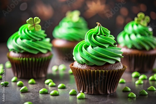 Wallpaper Mural cupcakes  St Patrick's Day celebration generative ai Torontodigital.ca