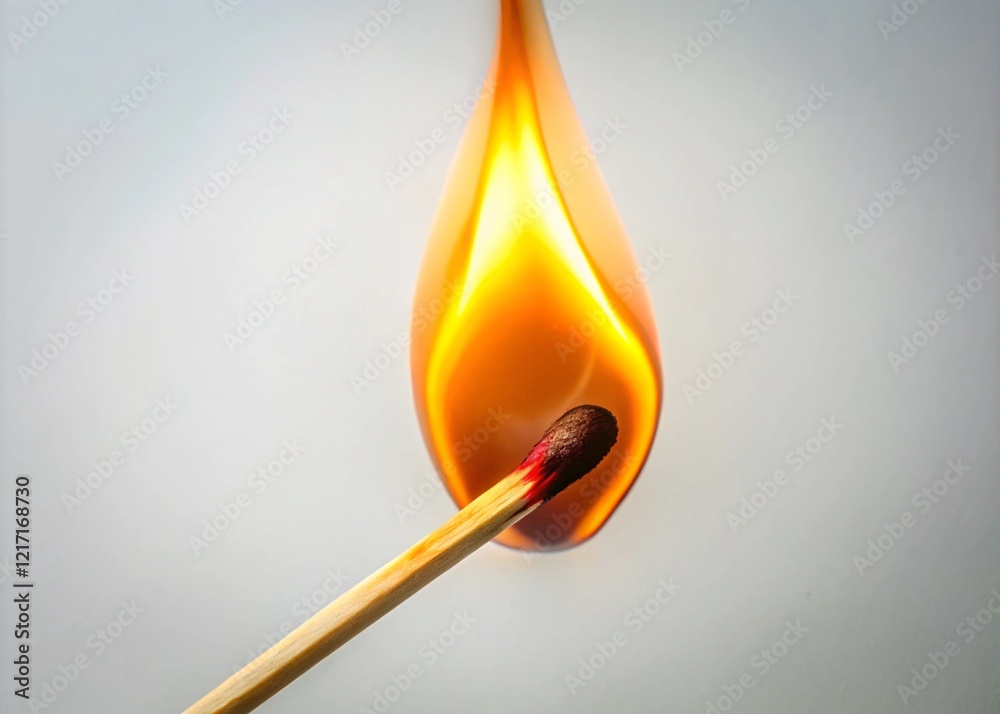 Match Flame Light Match Fire On A White Background Match Flame Light Match Fire On A White Background