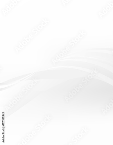 Abstract white and grey gradient background with wave line effects 