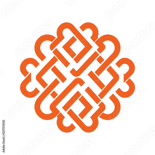 Abstract heart ornament logo, 
motif logo catchy icon simple logo modern corporate, abstract letter logo, Buddhistic Shrivatsa symbol on white background photo