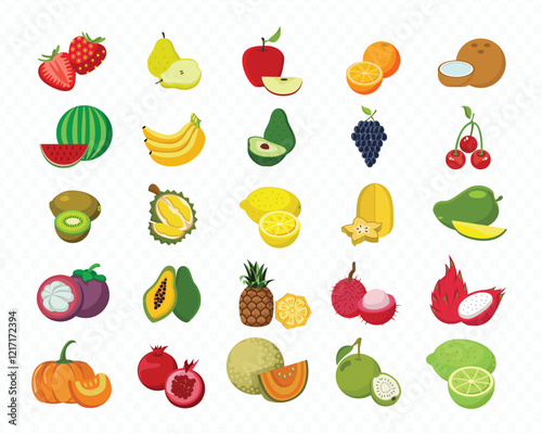 Variety of Fruits Set Illustration Design