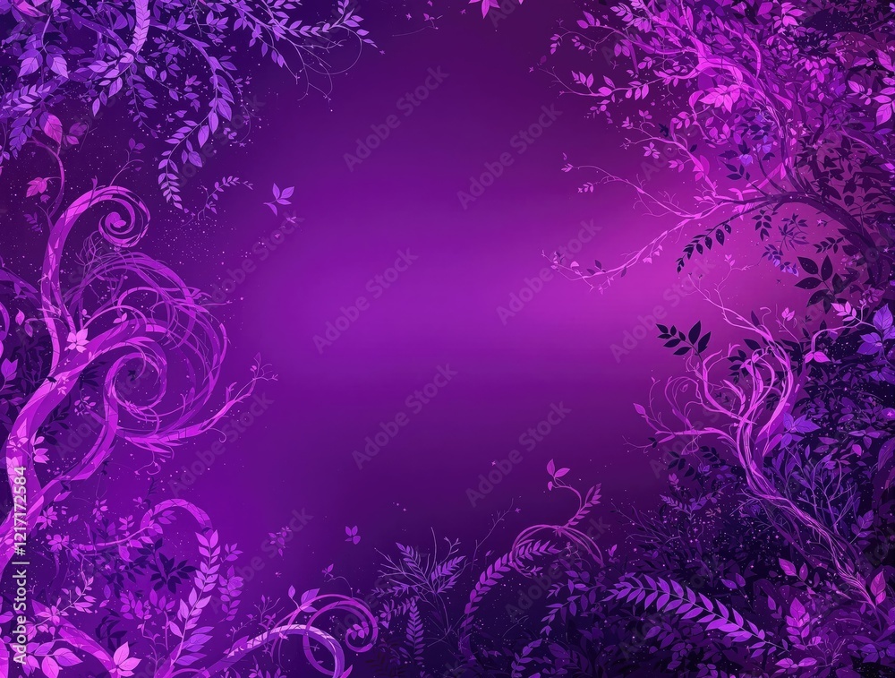 Gradient Purple Art Background with Nature Elements, rustic aesthetic., organic design Gradient Purple Art Background with Nature Elements, rustic aesthetic., organic design