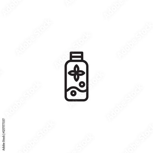 Natural oil bottle icon. Herbal oil symbol. Plant extract oil bottle icon. Natural essence container. Minimalist oil bottle.