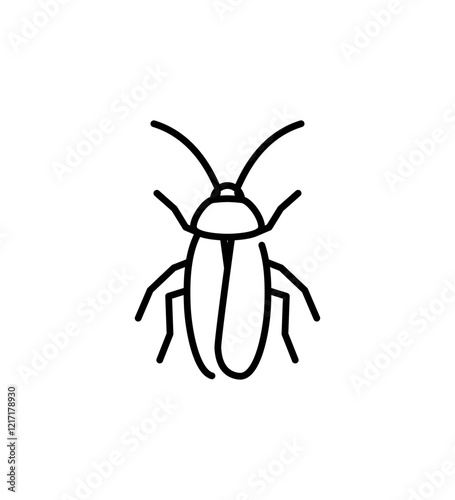 Cockroach, icon in line design. Cockroach, pest, insect, bug, crawling, infestation, nuisance on white background vector. Cockroach, editable stroke icon